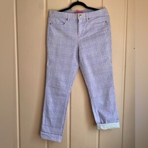 Lilly Pulitzer Lavender Checkered Ankle Jeans